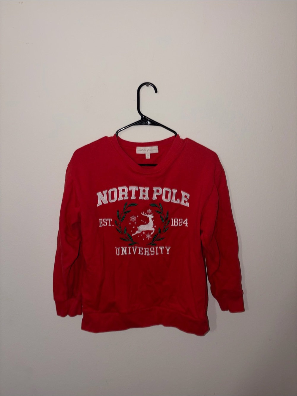 State of Mind Red 'North Pole University' Graphic Crewneck Sweater